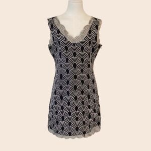 Vintage Black Embroidered Marc Jacobs Mini Shift Dress Size 6